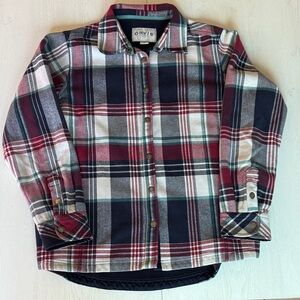 Orvis Women’s Fleece Multicolor Flannel Plaid Button-Down Shirt/Jacket Size L